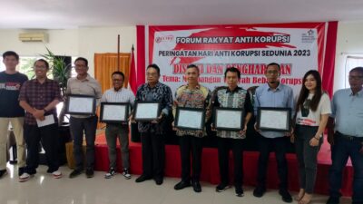 Sukses Bangun Wilayah Bebas Korupsi, Pemkot Manado Diganjar Penghargaan oleh FRAKO Sulut
