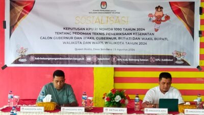 KPU Bolsel Gelar Sosialiasi Keputusan KPU RI Nomor 1090 Tahun 2024.