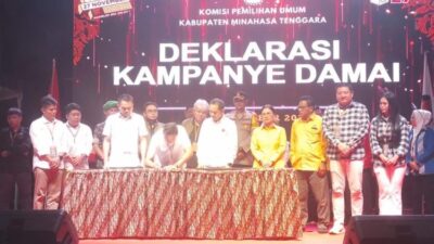 KPU Minahasa Tenggara Gelar Deklarasi Kampanye Damai 2024