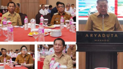 Pj Bupati Bolmong Hadiri Rakorev RKPD se Sulut