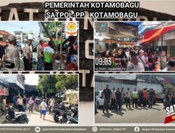 Satpol PP Kotamobagu Tertibkan Pedagang di Jalan Kartini dan Pasar 23 Maret