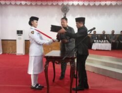 Pemindahan Duplikat Bendera Merah Putih Jelang HUT ke-80 RI di Kotamobagu Berlangsung Khidmat
