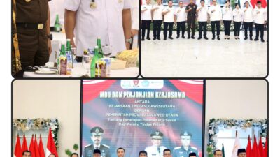 Perkuat Kolaborasi Lintas Sektor, Bupati Bolsel Hadiri Penandatanganan MoU, PKS dan Hibah Barang Rampasan Negara